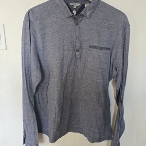 Men's Blue Long Sleeve Shirt
